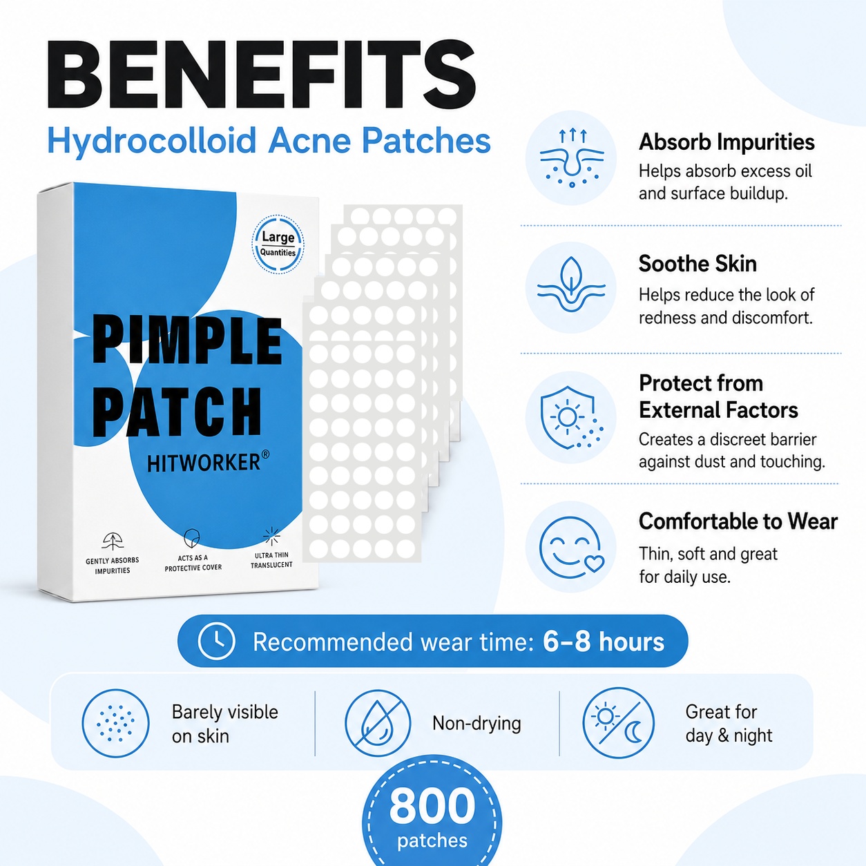 800Pcs Hydrocolloid Acne Pimpl - Skincare Acne ulasan dan harga