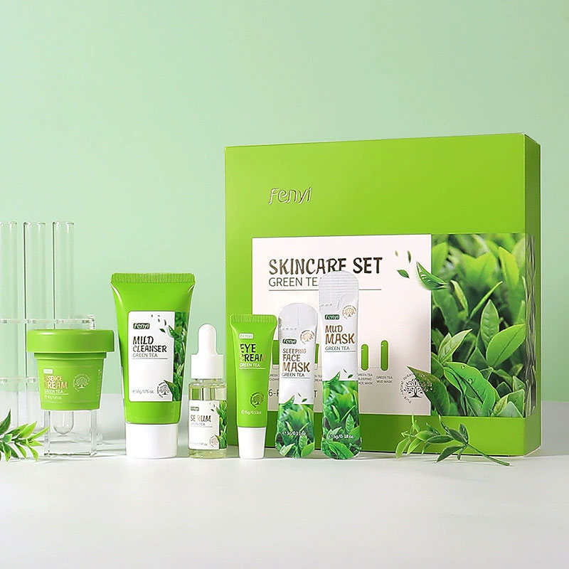 6pcs/box Skin Care Set Green T - Skincare Niacinamide ulasan dan harga