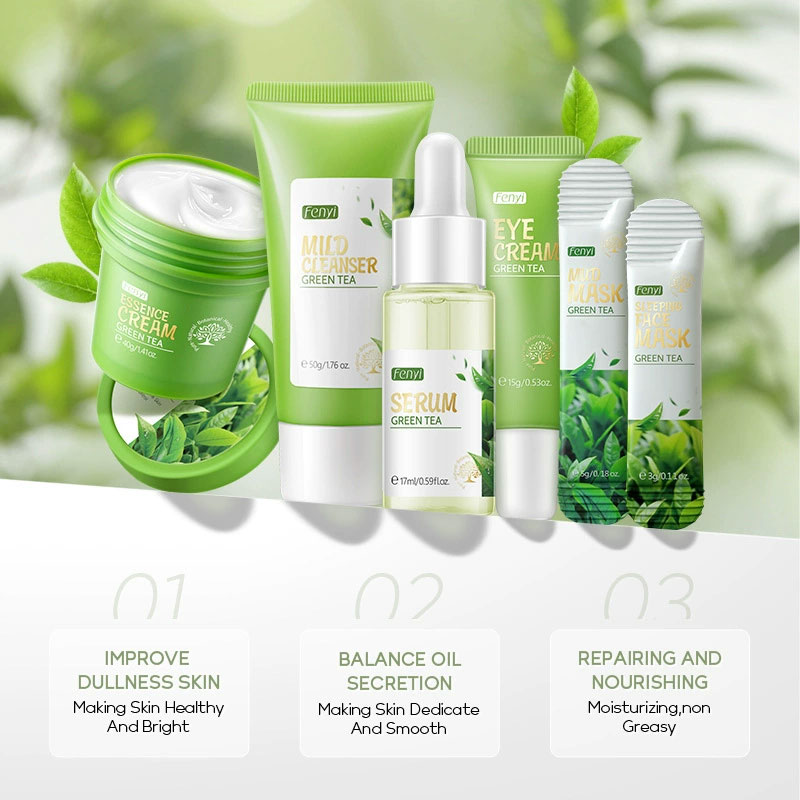 6pcs/box Skin Care Set Green T - Skincare Niacinamide ulasan dan harga